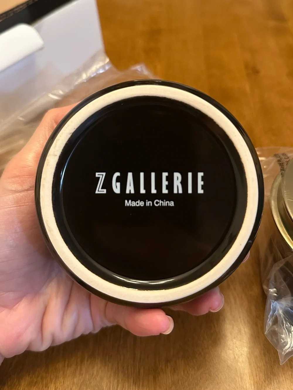Z Gallerie Multi-Use Ceramic Storage Duo - Black and Gold Canister Set